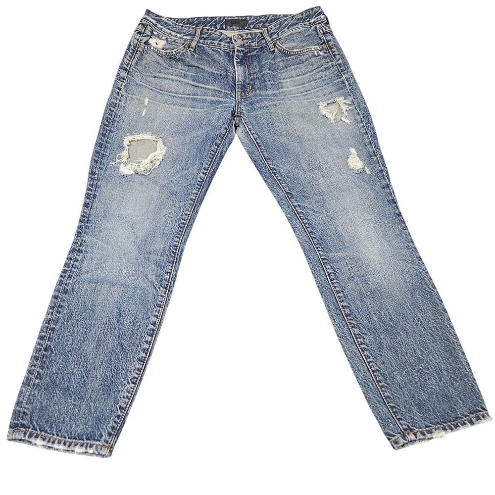 Koral Jeans Womens 27 Blue Distressed Straight Leg Denim Pants Casual Y2K Style
